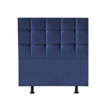Imagem de Cabeceira Estofada Cama Box Solteiro 90cm Espanha Corino Azul- Mabe Magazine