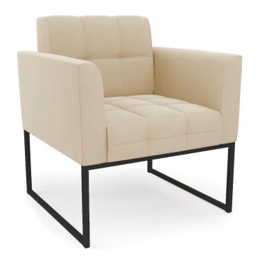 Imagem de Poltrona Elisa Suede Base Metálica Industrial Preto D03 - D`rossi Marrom