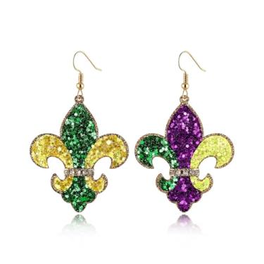 Imagem de Brincos femininos de carnaval, máscara de lantejoulas, coroa, argola, folha de carnaval, círculo, brinco, joias de carnaval, acessórios para presentes de festa, Large, Metal, Sem pedra preciosa