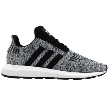 Imagem de adidas Tênis de corrida infantil Swift, Branco/Preto/Preto, 16