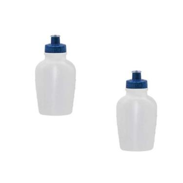 Imagem de Kit 2 Cantis 500Ml Tampa Fibra Madeira Azul - Bb Store