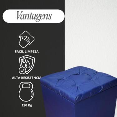 Imagem de Puff Pufe Baú Quadrado Chamativo Moderno Sala Quarto Cozinha - Realiza