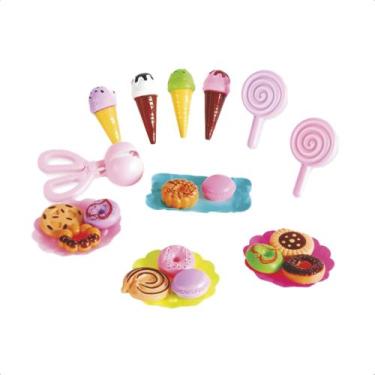 Imagem de Brinquedo Infantil Kit Doces Boutique 22 Peças Comidinhas Pratinhos So