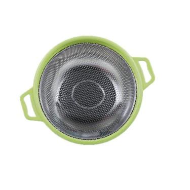 Imagem de Escorredor De Inox Multiuso Verde 24 Cm - Wincy