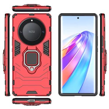 Imagem de Kukoufey Capa para Honor X9a / Magic 5 Lite - Capa com suporte vermelho