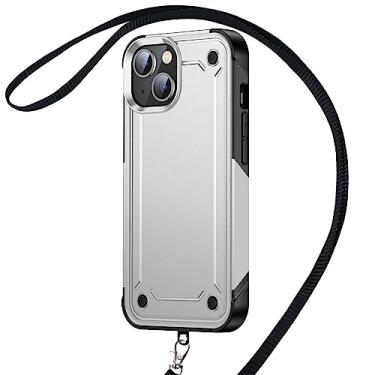 Imagem de DNTMZIN Capa para iPhone 14 Plus, à prova de choque de grau militar, capa protetora de ajuste fino para iPhone 14 Plus, capa de 6,7 polegadas, com cordão para homens e mulheres, -4-14PLS-branco