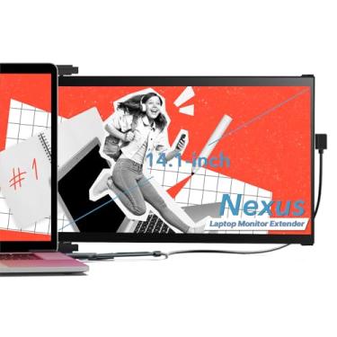 Imagem de Extensor de tela para laptop Nexus 14,1 polegadas FHD 1080p, portas USB tipo-C/HDMI, monitor portátil para laptops de 14 a 17 polegadas, compatível com macOS/Windows/Apple/Android/Switch (preto)