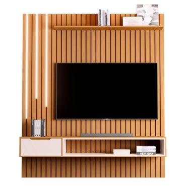 Imagem de Home Ripado Com Rack Suspenso E Led Saikai Nature Pérola