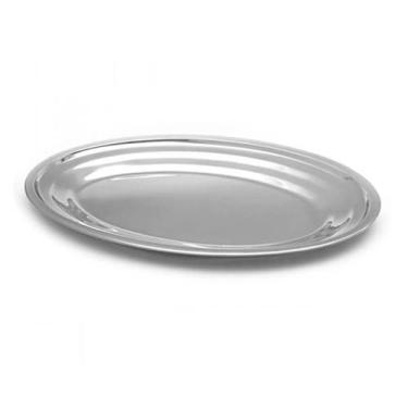 Imagem de Travessa de Inox Pequena Oval Rasa 21cm para Salada Petiscos Aperitivo