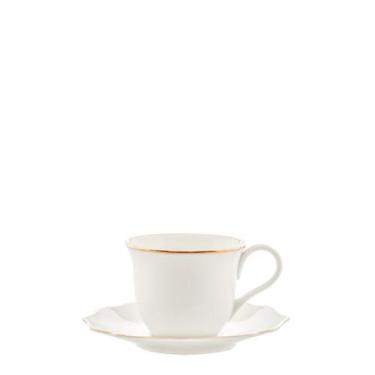 Imagem de Xícara com pires de cha baroness gold em porcelana caixa com 6 pecas -