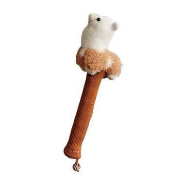 Imagem de Vaveren Capa para cabo de raquete de badminton, capa para cabo de raquete de tricô de bicho de pelúcia, capa para de badminton, CafÉ