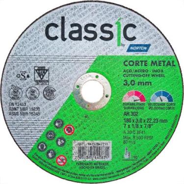 Imagem de Disco Corte Ferro Norton Ar302 - 7''X1/8''X7/8'' - 3,2Mm - 2 Telas