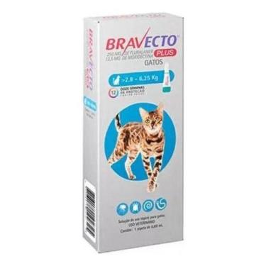 Imagem de Bravecto Plus Gatos Transdermal De 2,8 A 6,25 Kg 250 Mg
