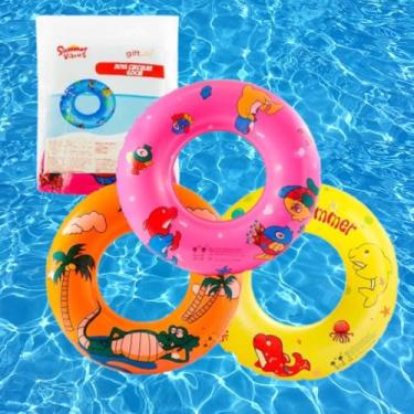 Imagem de Boia Circular De Piscina Praia Grande Pvc Inflavel 60cm Resistente Sortida Cores Vibrantes VEM VERÃO