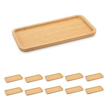 Imagem de 10un PETISQUEIRA RETANGULAR BAMBU 37CM BANDEJA FRIOS - clink