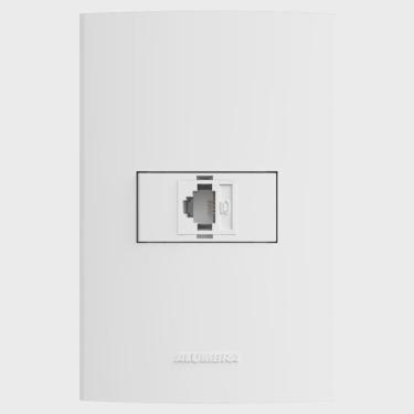 Imagem de Conjunto Tomada p/ Telefone RJ11 4 Vias com Placa 4x2 Inova Pro Alumbra