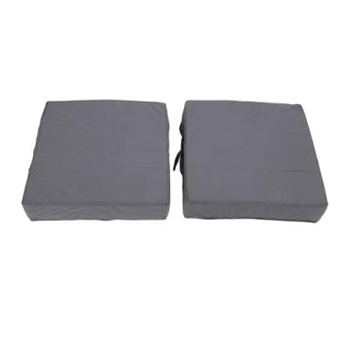 Imagem de Almofadas de Cadeira de Pátio 2PCs 18.9x18.9x3.94in Almofadas de Assento Externo, sofá -sofá de Jardim Decoração Ideal, Tecido de Poliéster de Alta Densidade (cinza escuro)