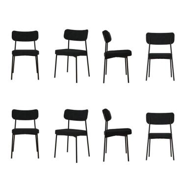 Imagem de Kit com 8 Cadeiras para Sala de Jantar Mona Yescasa Cinza grafite