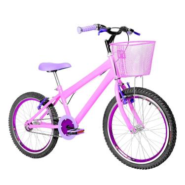 Imagem de Bicicleta Infantil Feminina Aro 20 Aero + Kit Premium Cor Rosa E Violeta
