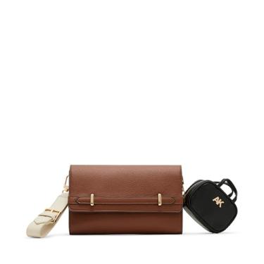Imagem de Anne Klein Carteira em uma corrente com alça de pulso removível e bolsa, Avelã, Small