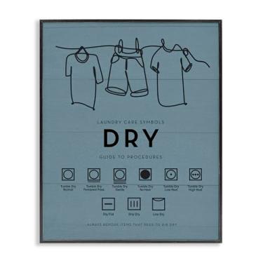 Imagem de Stupell Industries Lembretes de secagem para lavanderia preta emoldurada giclée design de arte por letras e forrado, 61 x 76 cm