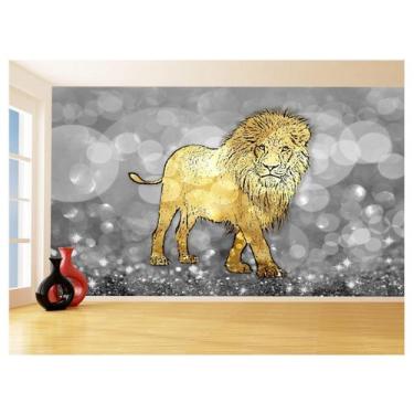 Imagem de Papel De Parede Animais Pop Art Leão Rei Selva 3,5M Pxa60 - Você Decor