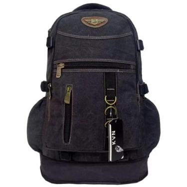 Imagem de Mochila Grande Lona 60 Litros KVN expansiva reforçada masculino kvn 30