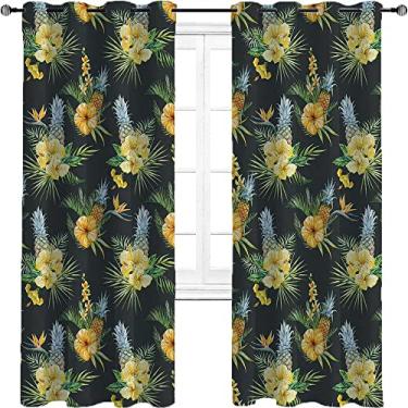 Imagem de Cortinas blackout Havaí para quarto - isolamento térmico, economia de energia e redução de ruído, 2 painéis por grupo são usados na sala de estar ou quarto, L 213 x C 236 polegadas multicolorido 33