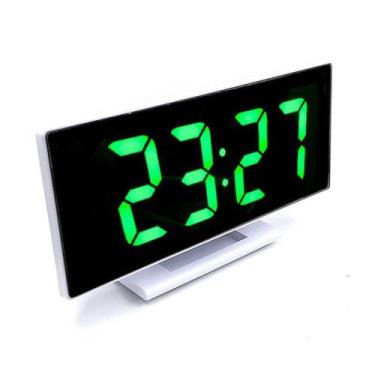 Imagem de Relogio LED Digital Espelhado de Mesa Alarme Despertador Temperatura U