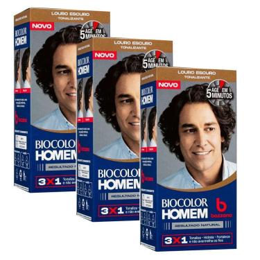 Imagem de Kit Tonalizante Biocolor Homem Louro Escuro - 3 Unidades