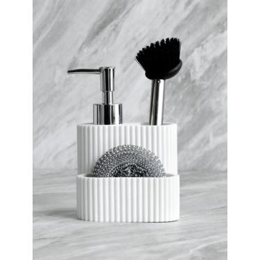 Imagem de Dispensador De Sabão Líquido 3 Em 1 Para Lavar Louça Com Porta-esponja