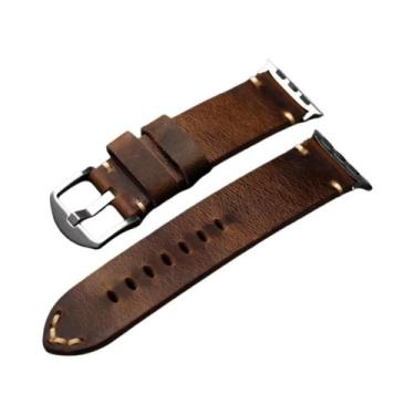 Imagem de Pulseira De Couro Italiano Genuine Feita À Mão Para iWatch Apple Watch
