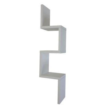 Imagem de Prateleira de Canto Zig Zag MDF Nicho Suspenso Estante Flutuante Decor