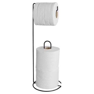 Imagem de Suporte Porta Papel Higiênico 3 Rolos Preto - MAGALU