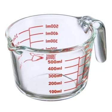 Imagem de Jarra Medidora De Vidro Com Alça Graduada Resistente 500Ml