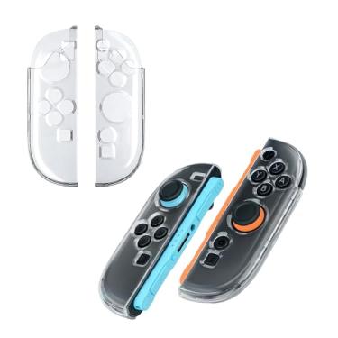 Imagem de Mcbazel Clear Case Compatible with Nintendo Switch 2 JoyCon, Anti-Scratch Shockproof Ergonomic Design Hard PC Grip Cover Accessories for Switch 2 Joy Con, Black + Transparent