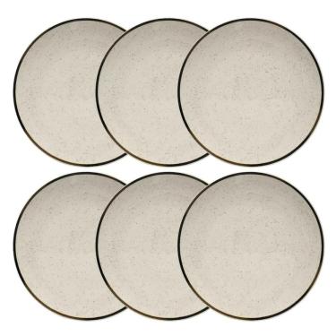 Imagem de Jogo Kit 6 Pratos De Sobremesa Cerâmica 20Cm Oxford Brisa