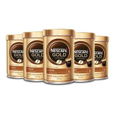 Imagem de Café Solúvel Nescafé Gold Espresso Suave Kit 5 Latas 100G