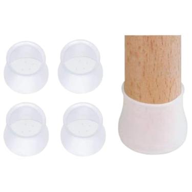 Imagem de 4/8/12/16/20/24 Protetor de Silicone para Pés de Cadeira e Mesa Pés Pezinho Redondo(20,Branco)