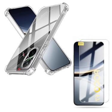 Imagem de Capa Capinha Anti Impacto + Película Premium 9D Cerâmica Compatível Com Xiaomi Poco F7 5G - Bluepink