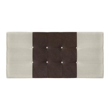 Imagem de Painel Estofado Mini  144 Cm Para Cama Box Quarto Casal Suede Bege/marrom