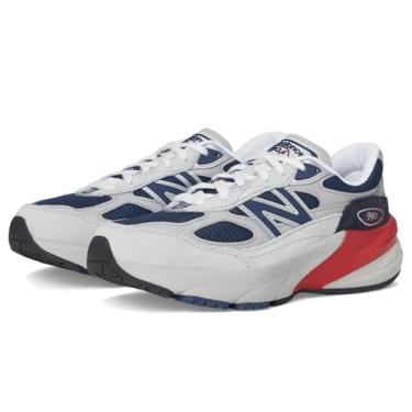 Imagem de New Balance Tênis infantil 990 V6 com cadarço, Matéria cinza/equipe vermelha, 17