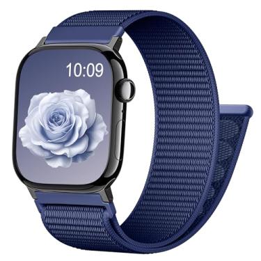 Imagem de Zedoli Pulseira esportiva de nylon compatível com Apple Watch séries 11, 10, 9, 8, 7, 6, 5, 4, 3, 2, 1 e SE Ultra 2 3 de 44 mm, 46 mm, 45 mm, 49 mm e 42 mm, azul