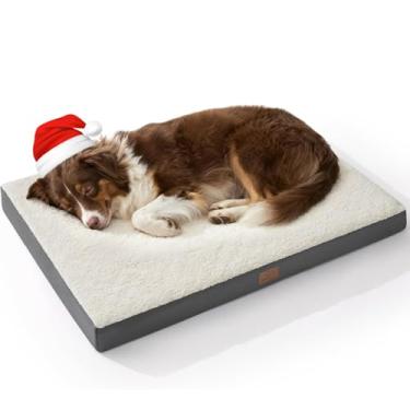 Imagem de Cama para cachorro de espuma ortopédica grande Bedsure para cães pequenos, médios, grandes e extra grandes de até 127 kg – Espuma ortopédica para caixa de ovos com capa removível lavável