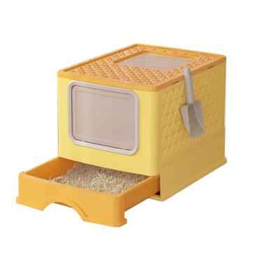 Imagem de Caixa de Areia para Gato Encerrada Plegável Grande Porta Totalmente Bacia Limpeza Conveniente Suprimentos Gatos Proprietários