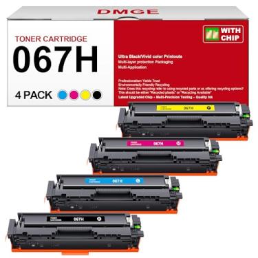 Imagem de DMGE 4 cartuchos de toner pretos para Canon 067, 067H, MF656cdw, MF654Cdw, LBP633Cdw, LBP632Cdw