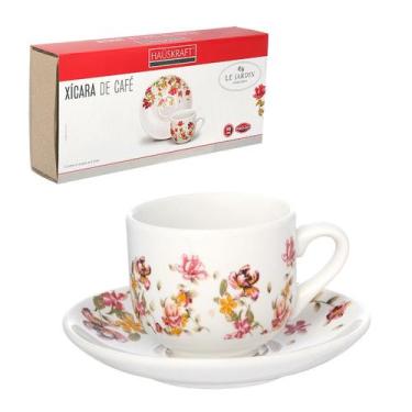 Imagem de Conjunto 6 Xicaras C/ Pires Porcelana Le Jardi 90mL - JGXC081 - Haüskr