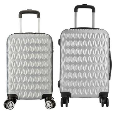 Imagem de Kit2 Mala de Viagem Bordo 10kg Padrão ANAC P+ e Média Em ABS - EAGLE, 