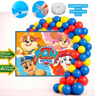 Imagem de Kit festa Patrulha Canina Decoração Aniversário Painel+balão - Piffer 