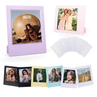 Imagem de HIYQIN Pacote com 8 molduras para fotos de mesa Polaroid i-Type Now/OneStep2/Flip/Lab, moldura fotográfica instantânea de 10 x 8 cm, moldura para exibição de pequenas molduras para câmera da série 600